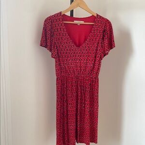 Loft Red Patterned Dress